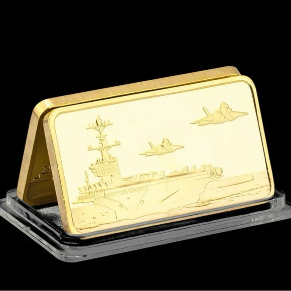 U.S. Navy rectangular Challenge Coin (new) Gold Tone - Picture 2 of 3